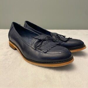 Mona flying Women's Leather Tassel Loafer Dress Casual Slip on Flat